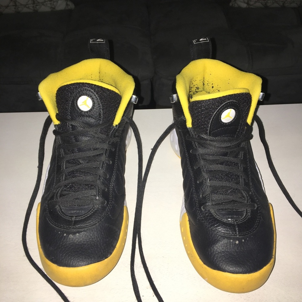 Black N Yellow Jordans